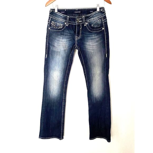 Vigoss The Dallas Boot Cut Medium Wash Y2K Style Denim Jeans Pants Sz 27 - Picture 1 of 10